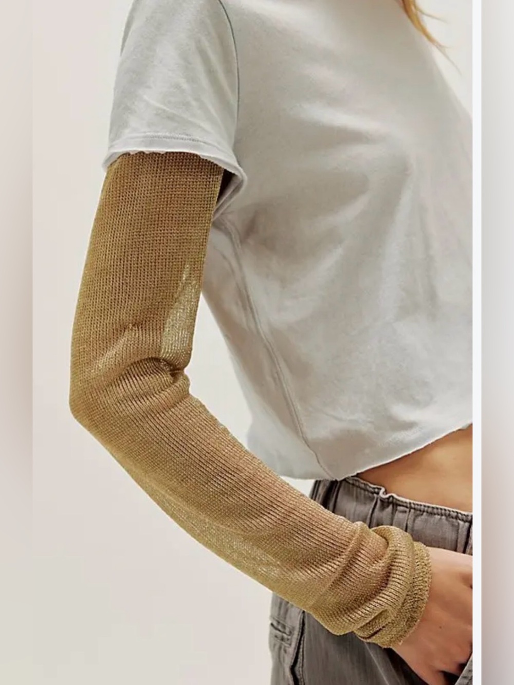 Free People Oliver Twofer Long Sleeve Top in Stardust